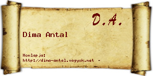 Dima Antal névjegykártya